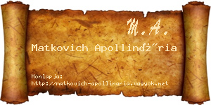 Matkovich Apollinária névjegykártya